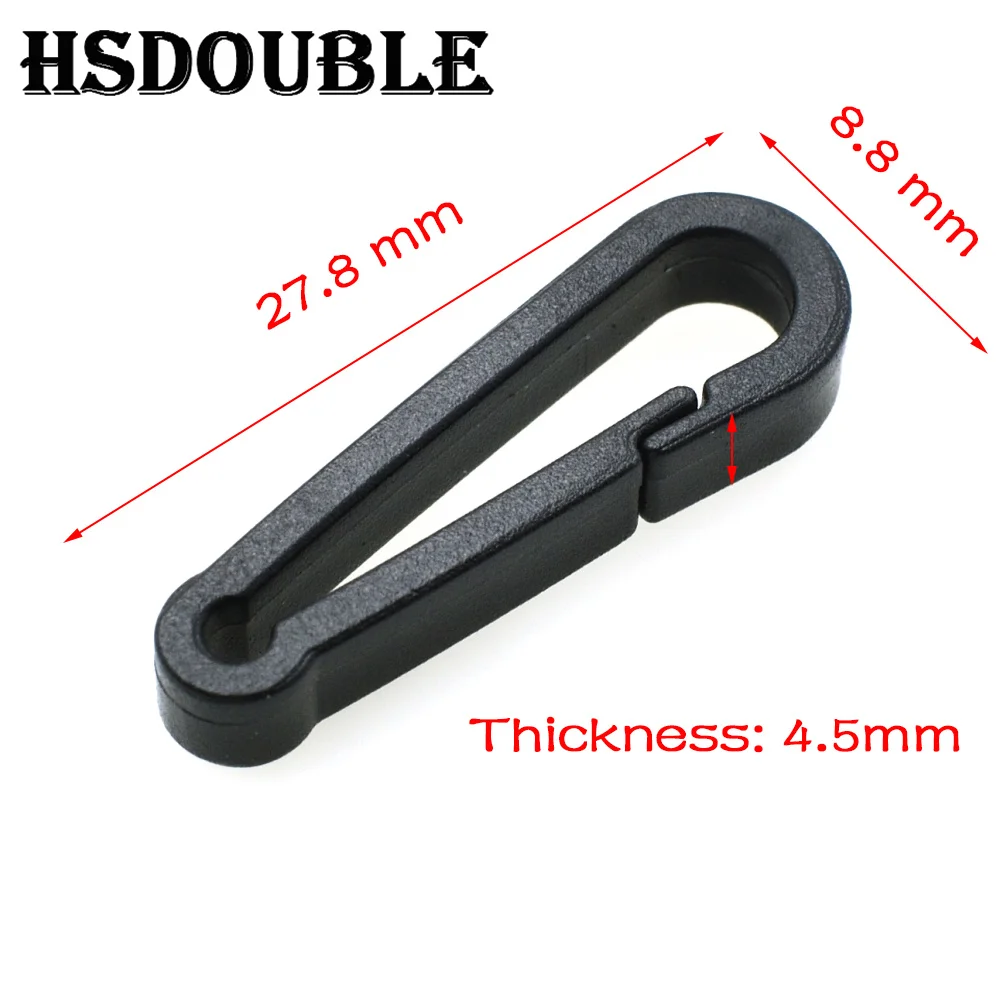 10 Pcs/Pack Gloves Hook Plastic Black Buckles Snap Hook With O-Ring Used For Shower Curtains