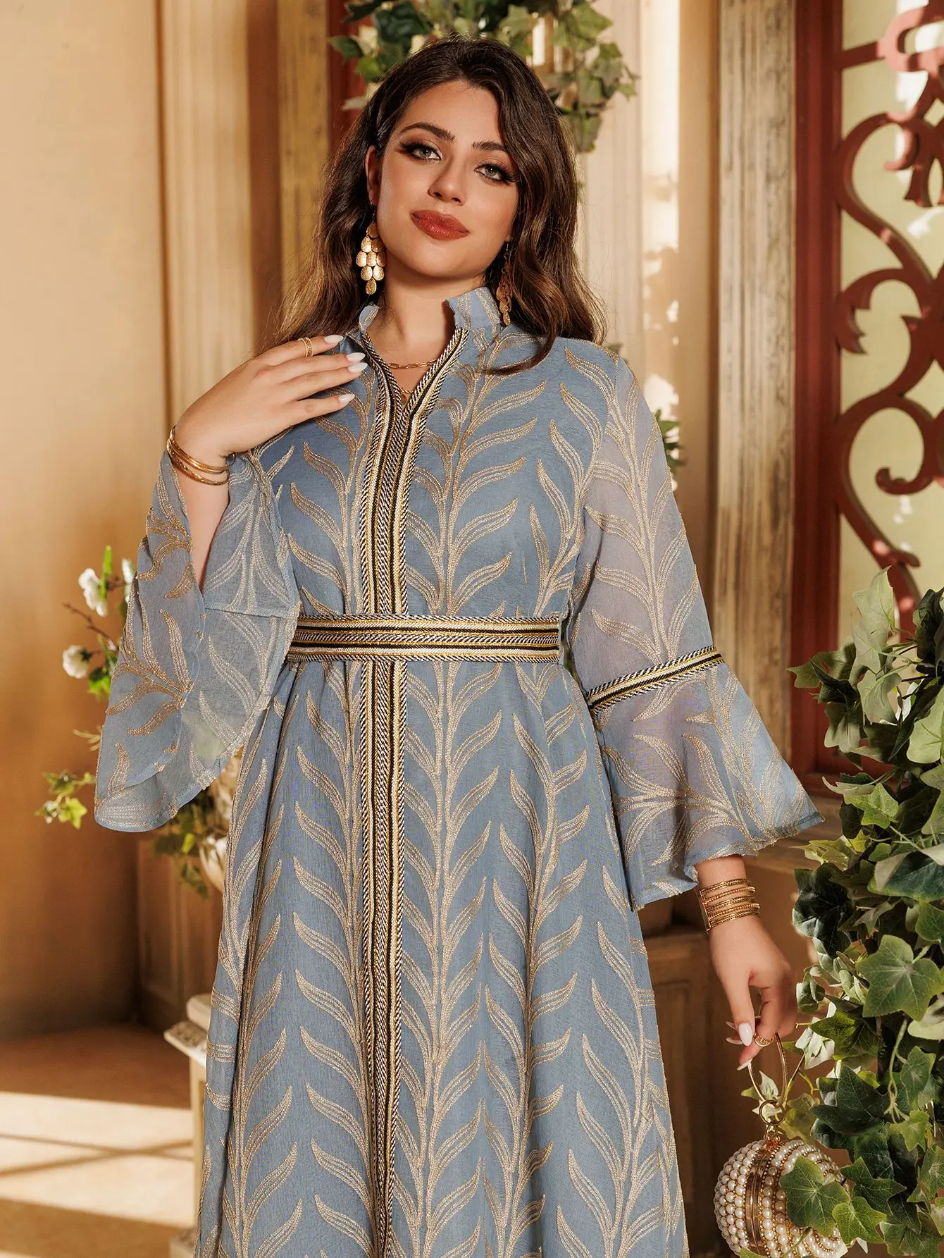 

2025 New Embroidery Abayas for Women Ramadan Muslim Dress Eid Djellaba Islam Clothing Arabic Robe Jalabiya Caftan Gown Kebaya