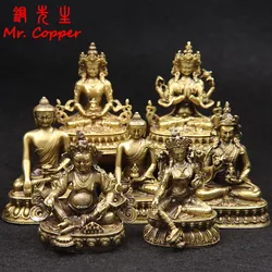 7 Styles Antique Copper Buddha Statue Desktop Small Ornaments Tibetan Patron Saint Figurines Home Decorations Crafts Accessories
