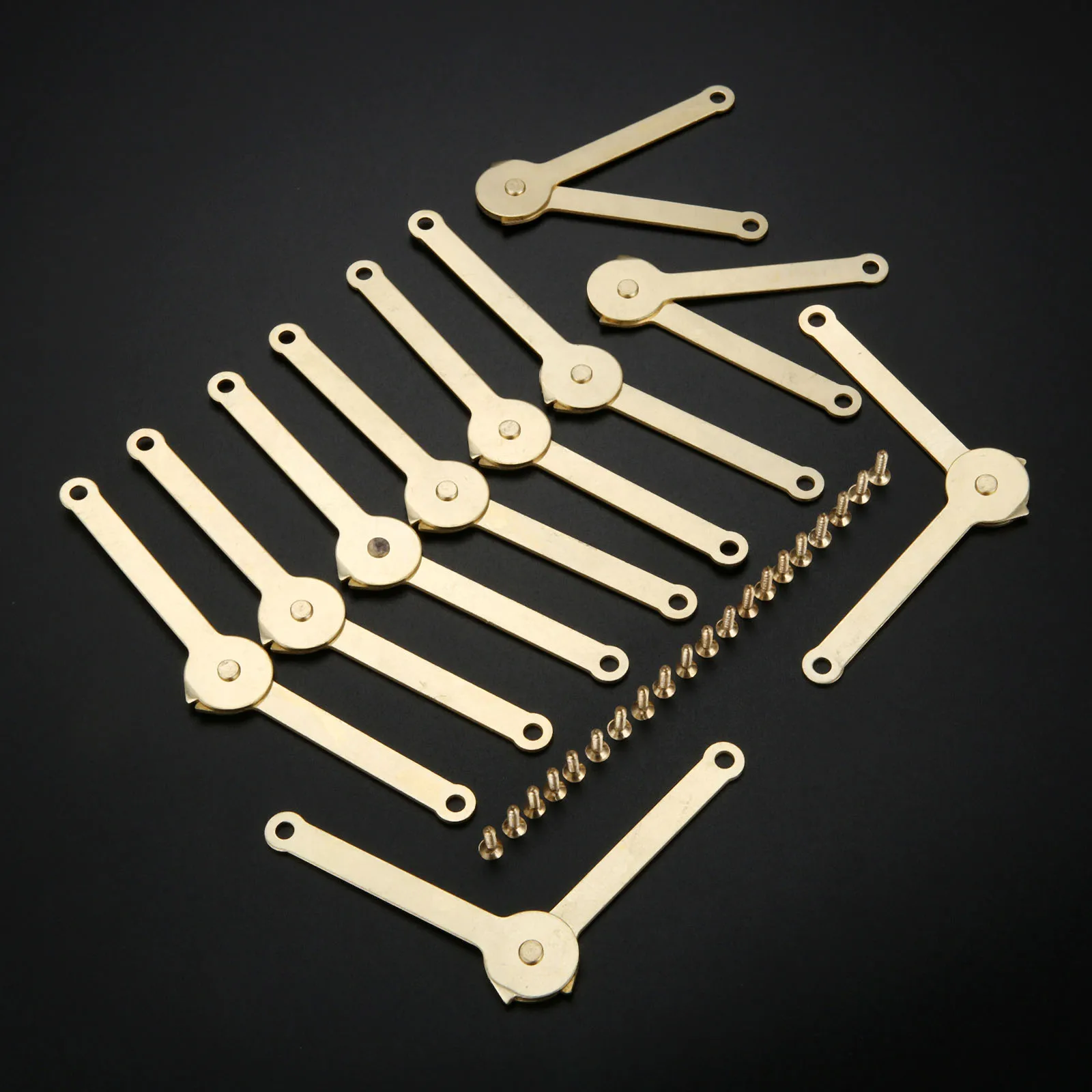 10Pcs Antique Lid Support Hinges Box Display Furniture Hardware Wardrobe Cabinet Door Kitchen Cupboard Hinges With Screws 68*8mm