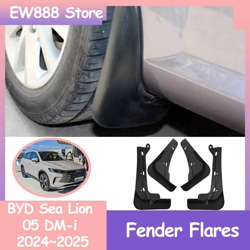 Universal Car Mudflaps for BYD Sea Lion 05 DM-i 2024~2025 Fenders Splash Guard Wheel Protecti Mud Flap Exterior Parts Accessorie