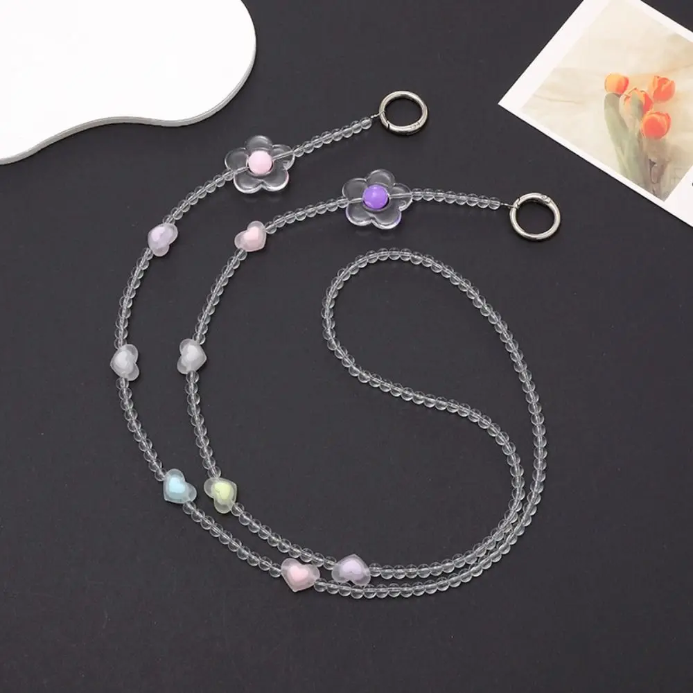 Phone Case Universal Lanyard Long Crossbody Candy Color Beaded Chain Mobile Phone Pendant Women's Long Neck and Shoulder Strap