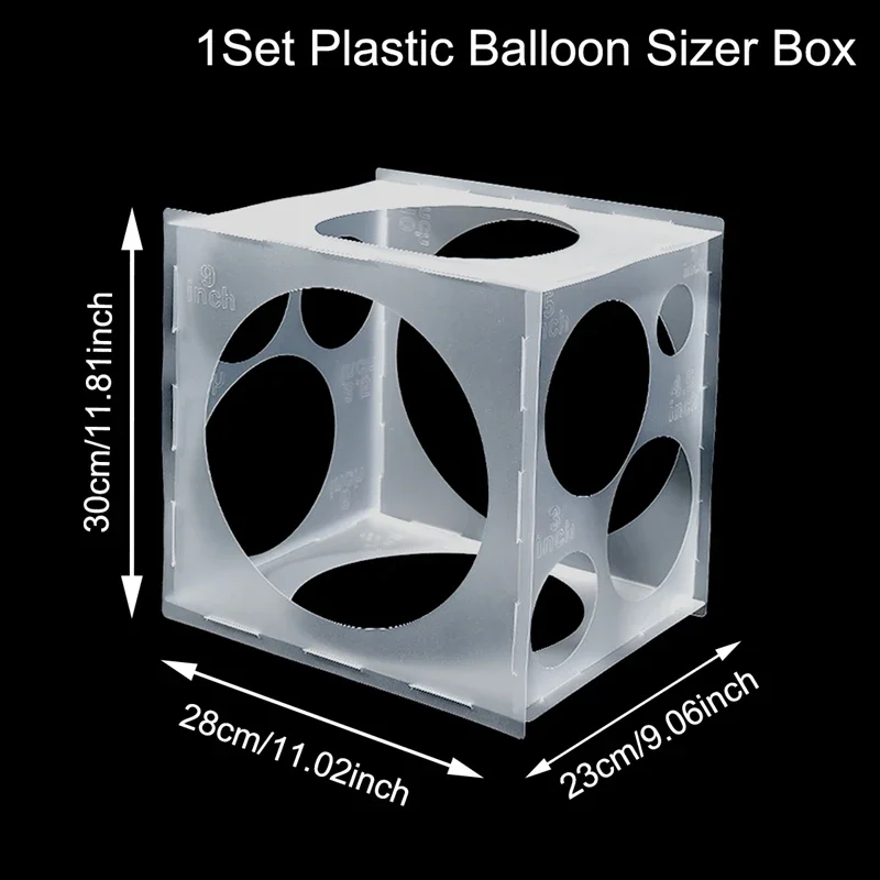 1 Satz 11 Löcher Plastik ballon Sizer Box, minimalist isches klares Ballon messwerk zeug für Party ballon dekoration, Party bevorzugung – Detail 2