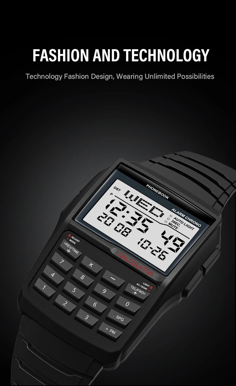 Men's Digital LED Calculator Watch thumbnail 5