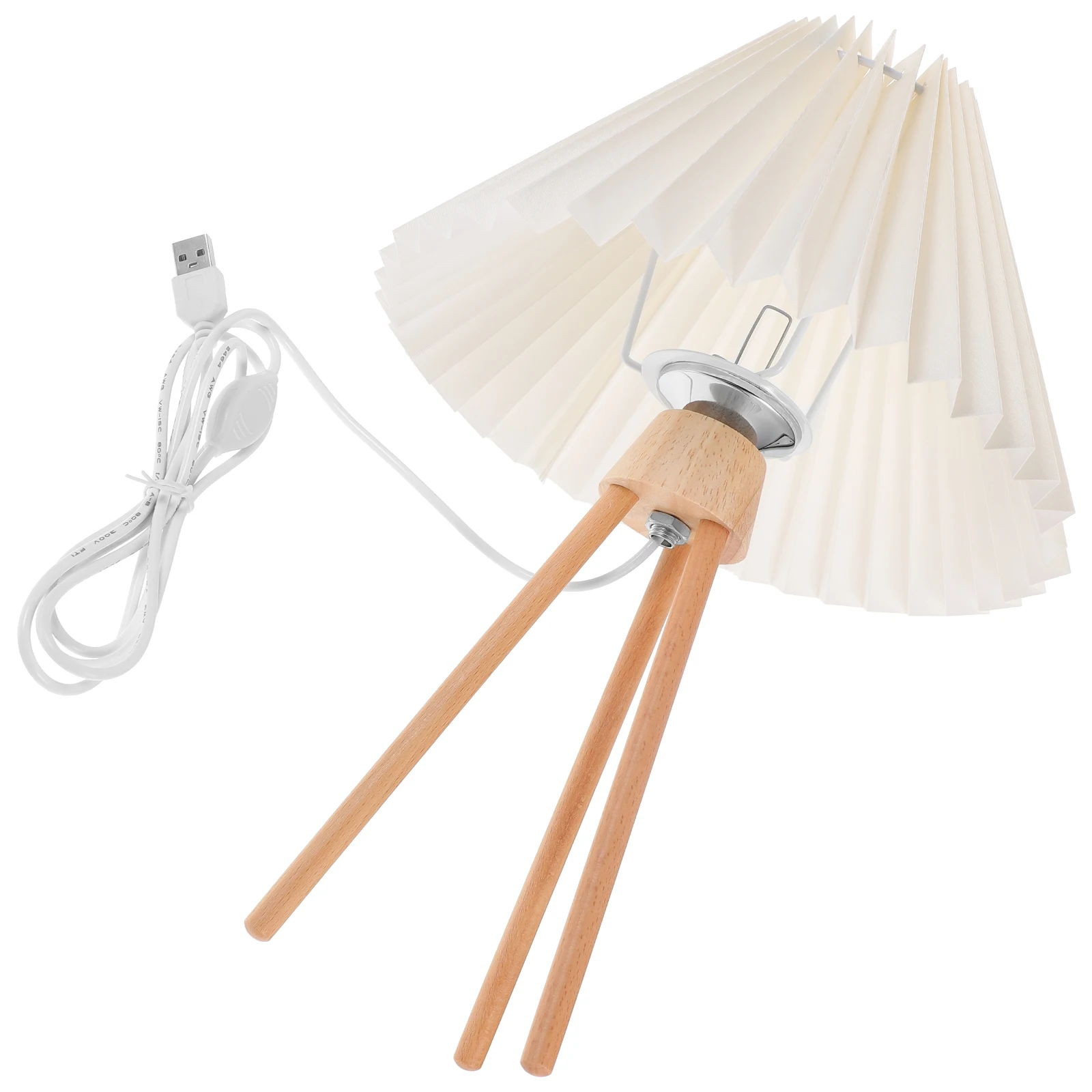 

Remote Control Small Night Light Creative Pleat Lampshade Table Lamp Desktop Bedroom Bedside Lamp Retro Style Decorative Indoor