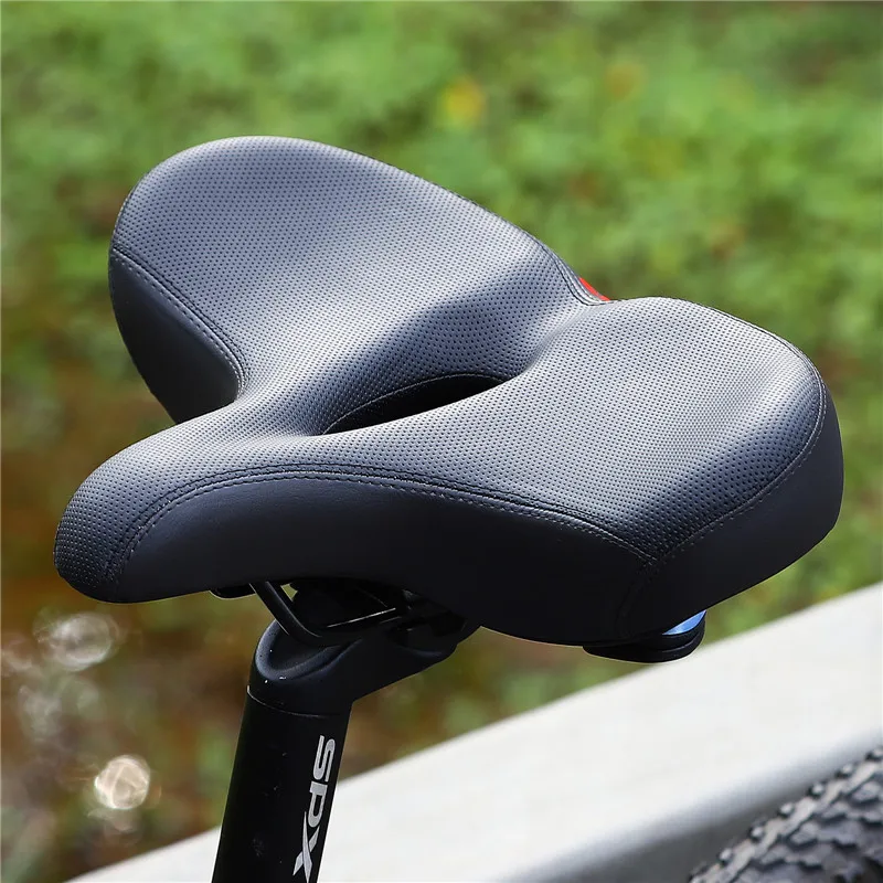 WEST BIKING-asiento ancho y cómodo para bicicleta eléctrica, sillín ergonómico con amortiguador suave y 9 modos de luz trasera