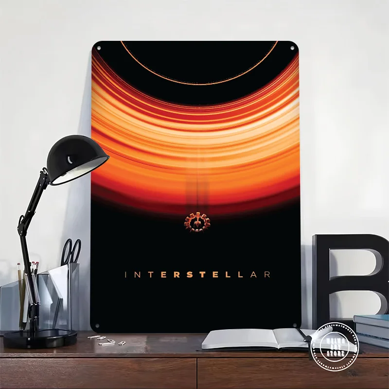 Interstellar Movie Printed Poster Customized Retro Wall Art Vintage Metal Tin Signs for Wand Deko Bar Accessories Room Ornaments