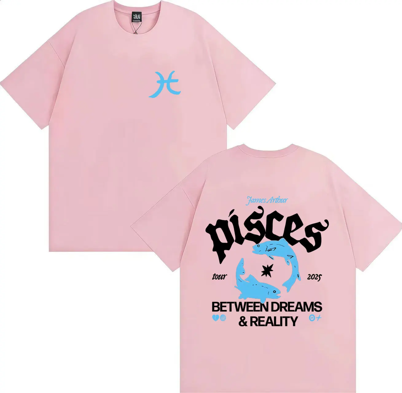 تي شيرت هاراجوكو جيمس آرثر تي شيرت رجالي جولة حول العالم شارع جمالي Y2K تي شيرت رجالي ونسائي غير رسمي تي شيرت صيفي كبير الحجم #3