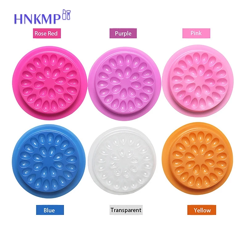 20Pcs False Eyelashes Glue Holder Plastic Eyelash Glue Holder Tray Eyelash Extension Pallet Pads Eyelash Extension Tool Salon