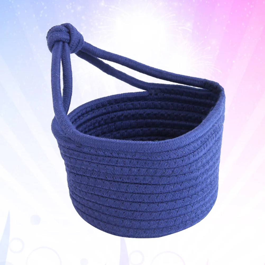 

Rope Basket Small Round Home Accessories Flowerpot Blue Sundries Organizer Storage