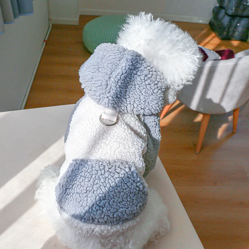 Thicken Warm Sherpa Fleece Dog Coat Winter Dog Clothes for Small Medium Dogs, Puppy Hooded Sweater Yorkie Chihuahua Pet Apparel image 4