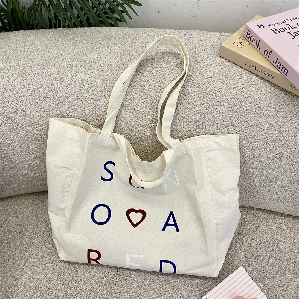 

Женская холщовая сумка-тоут через плечо, прочная сумка-шоппер для женщин, модная большая женская сумка 2026 года, сумки для девушек и студенток