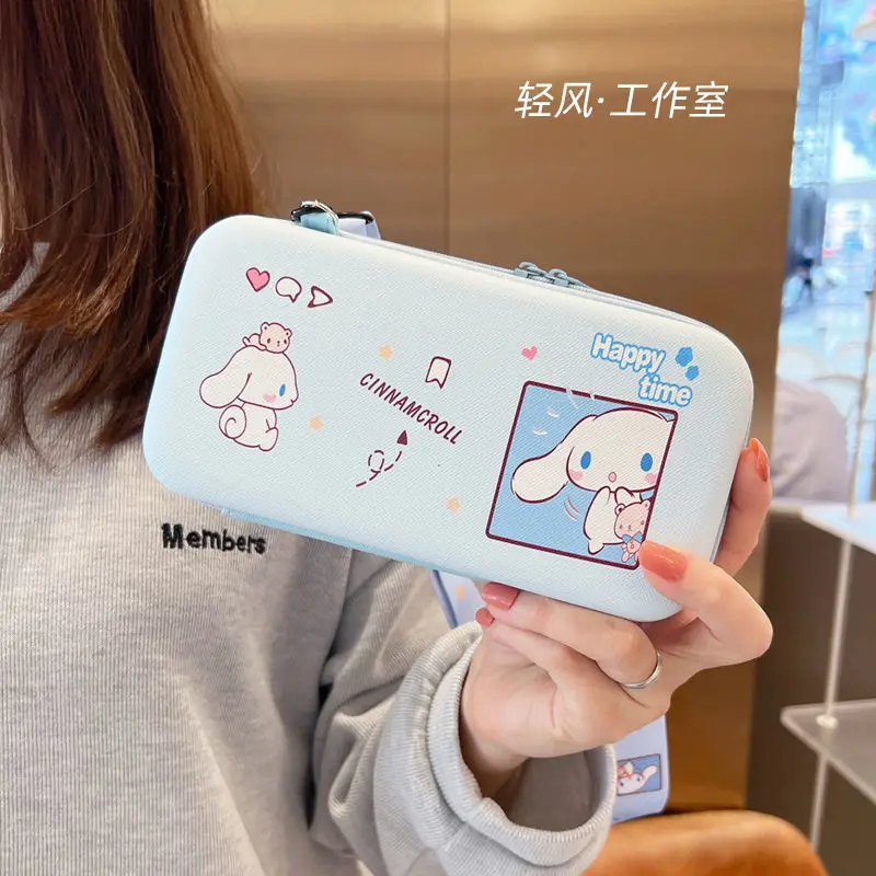 Sanrio Mymelody Cinnamoroll Pompom Purin Mobile Phone Charging Treasure 2.5 Inch Hard Disk Headphone Data Cable Storage Bag