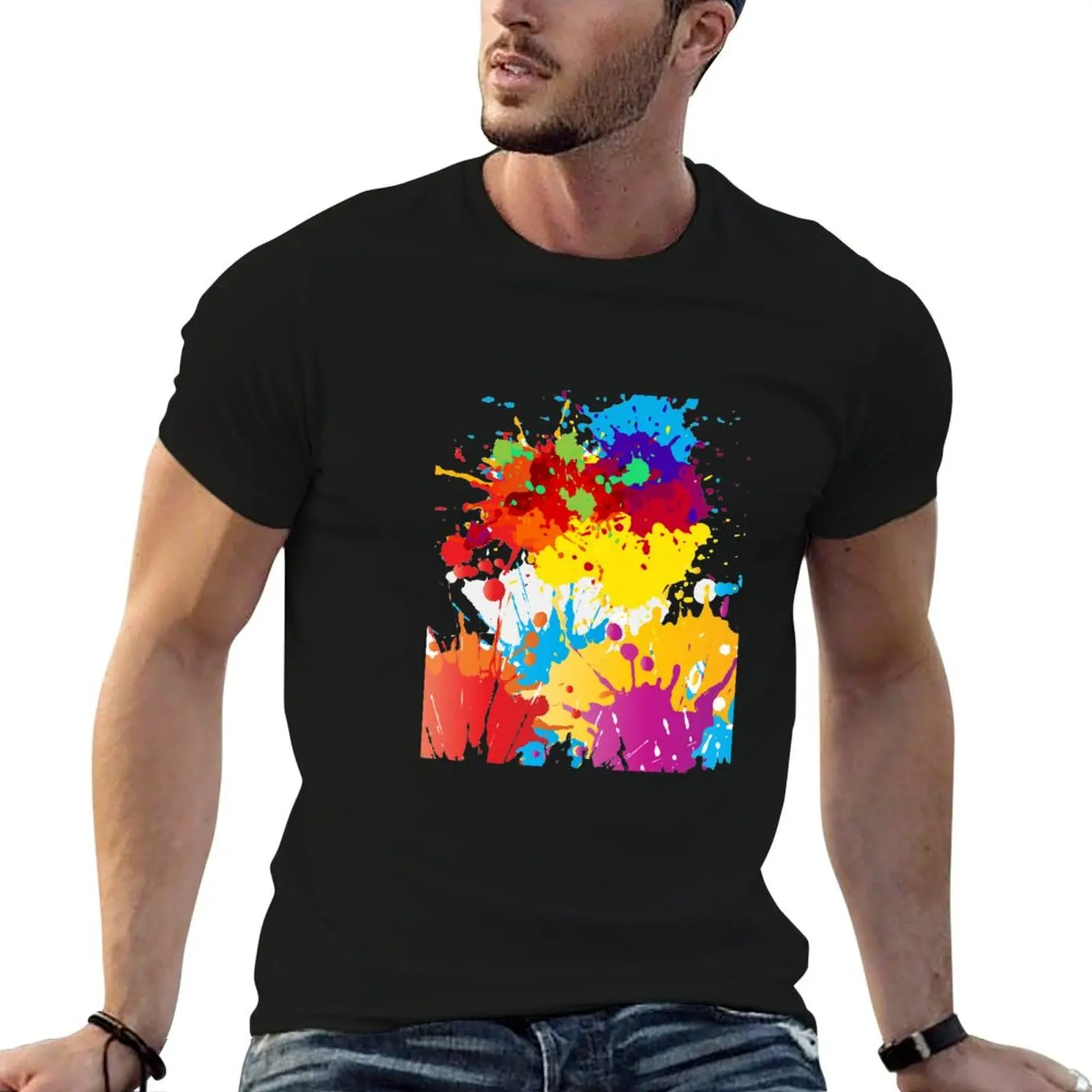 colorful splashes T-Shirt Dry Fit Athletic Short Sleeve Shirt