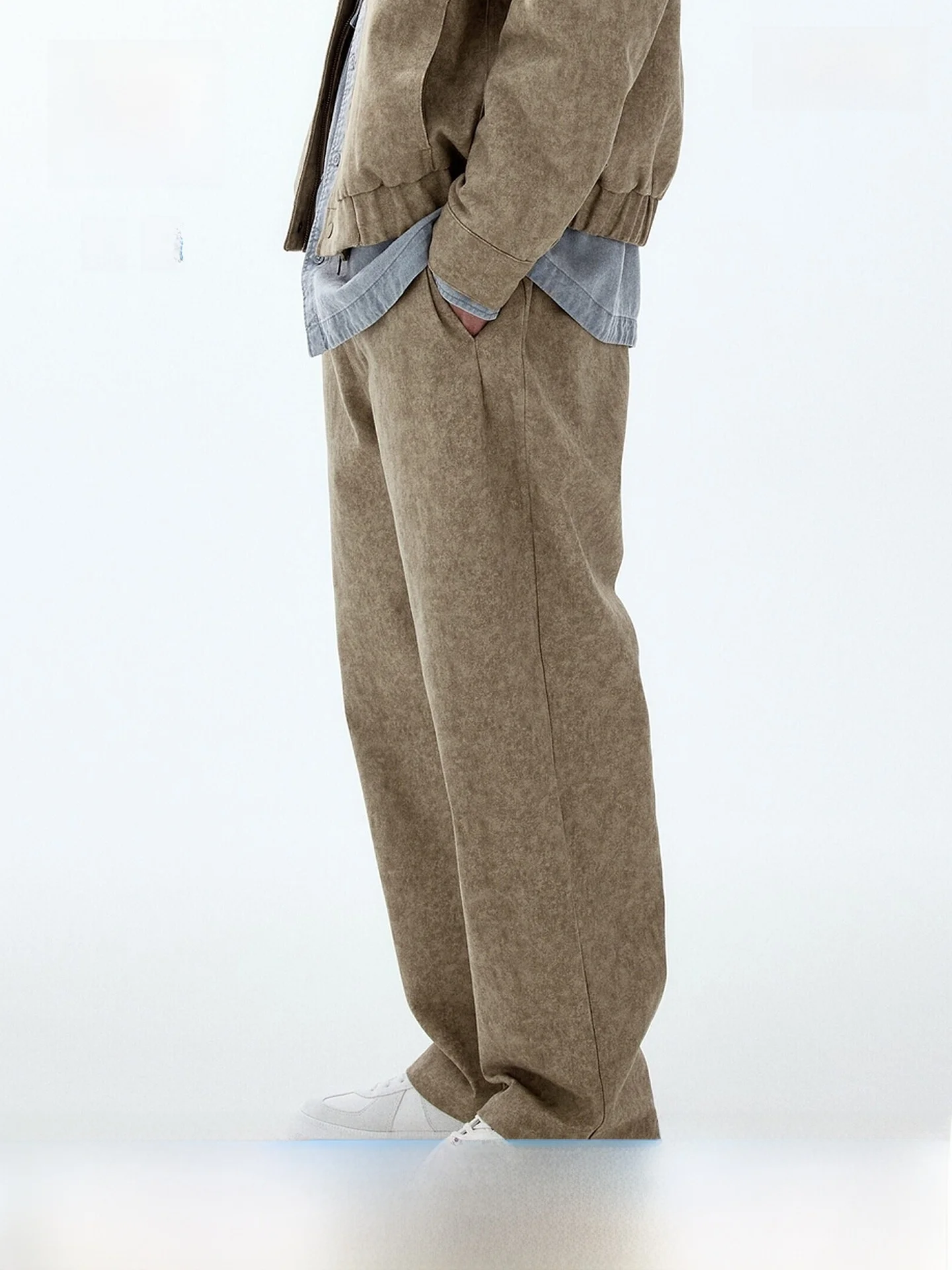 

H&M Men's Casual Cotton Pants Spring 2026 Loose Faion Simple Trendy Wide Leg Pants mid Waist Everyday Wear