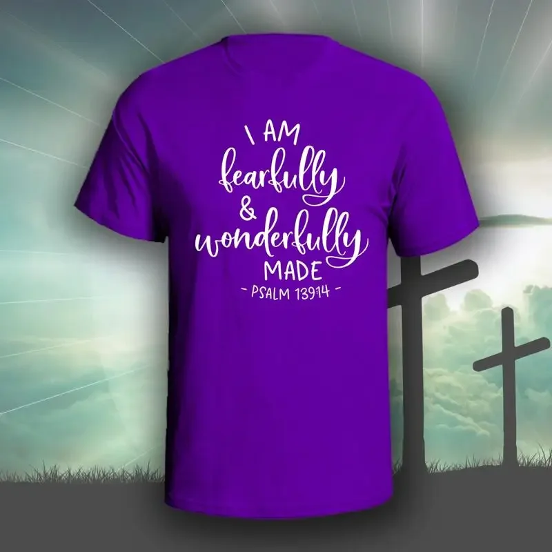 T-shirt graphique Fearfully Wonderfully Made, Bible chrétienne, Dieu
