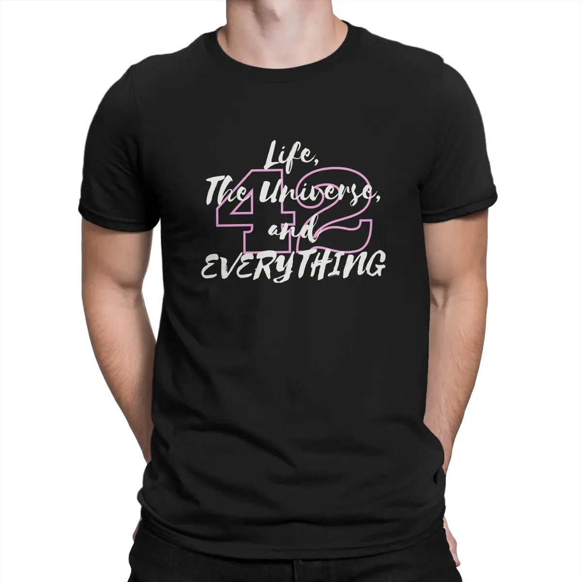 42 The Answer To Life The Universe And Everything Classic Tshirt Homme Men's Clothes Polyester T Shirt For Men