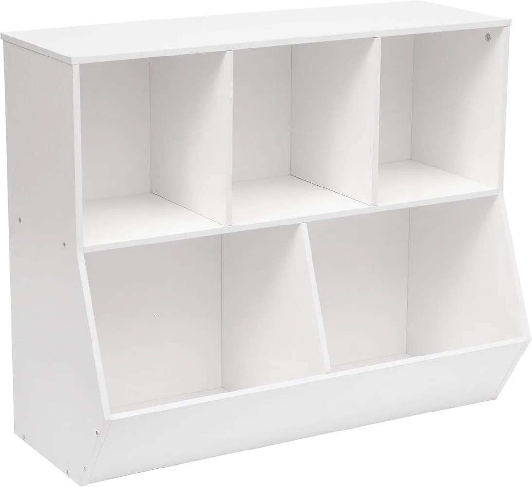 Bibliothèque blanche pour enfants, étagère à jouets Cubby de 35.4 pouces L adaptée à la chambre des enfants, salle de jeux, couloir, jardin d'enfants