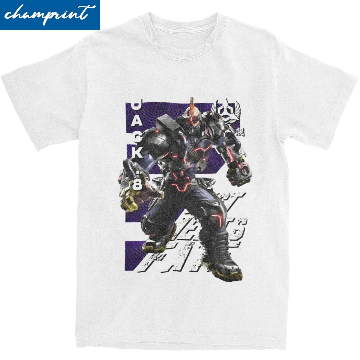 Tekken 8 Jack-8 T Shirt Men's Cotton Clothing Printed Video Game Round Neck Short Sleeve