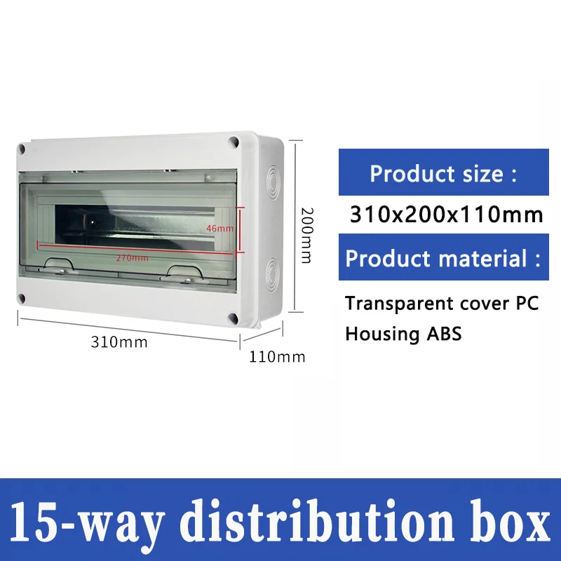 HT-serie IP65 Mcb Breaker Box Distributiebeschermingsbox Levering Elektronische Din Rail-behuizing voor stroomonderbreker aan de muur