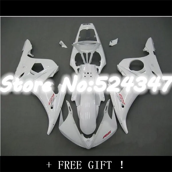 Hey-high quality white for YZF-R6 2003 2005 YZF R6 03 04 05 YZF600 YZFR6 2003-2005 ABS bodywork & windscreen for Yamaha