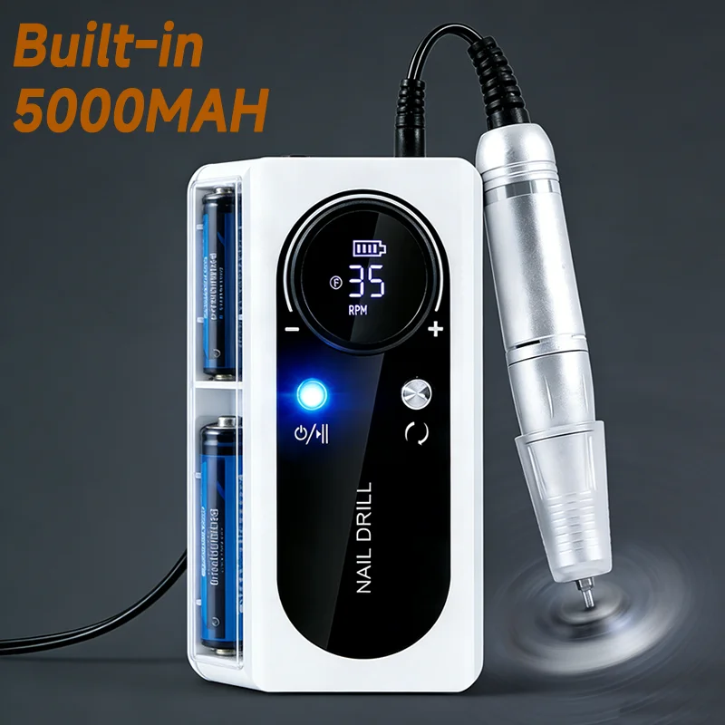 Trapano Elettrico Portatile Ricaricabile 45000RPM per Unghie, Rimozione Smalto, Manicure, Pedicure, Lima per Kit Professionale da Salone