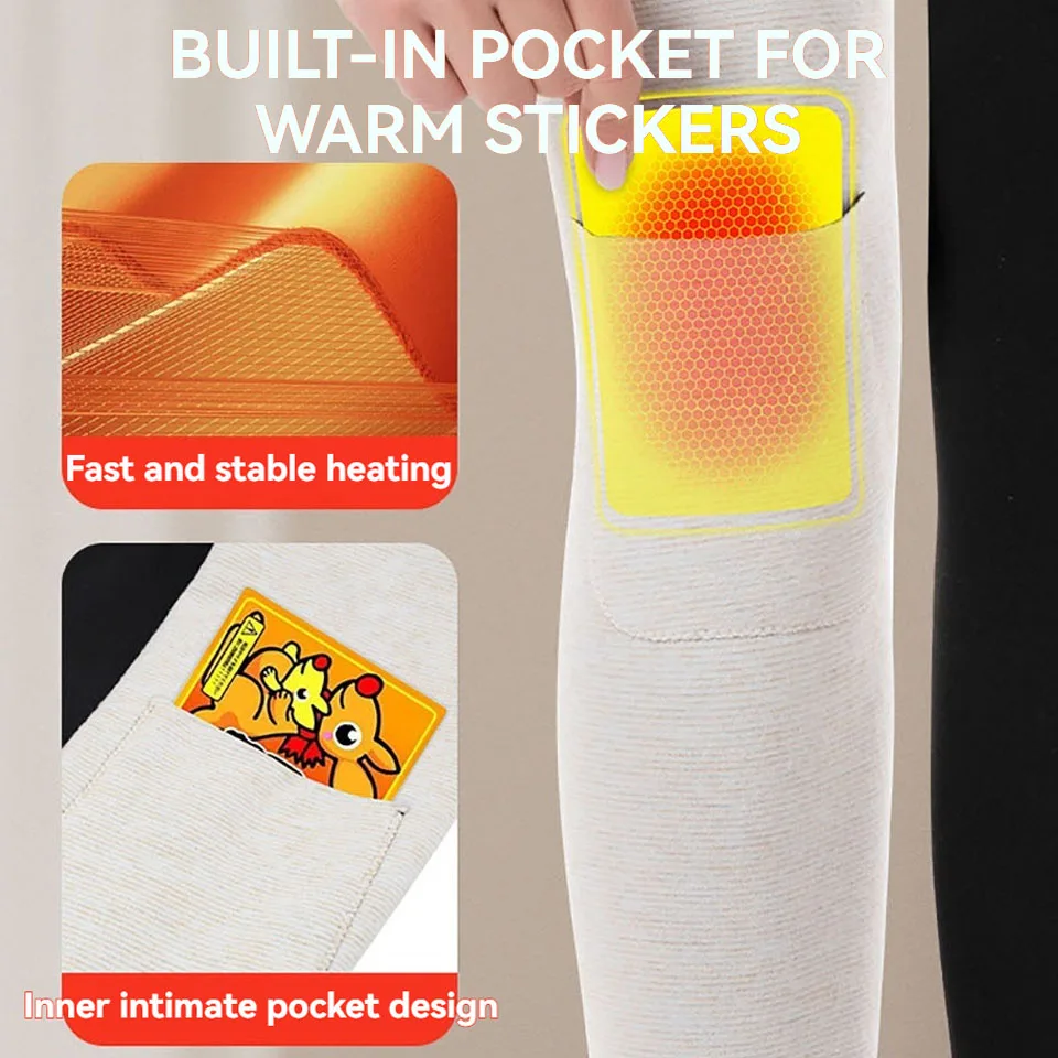 

1 пара наколенников на локтях, сохраняющие тепло, поколение теплового кармана, удлиненная компрессия с ремнями, старая холодная нога, сохраняет тепло, предотвращает скольжение