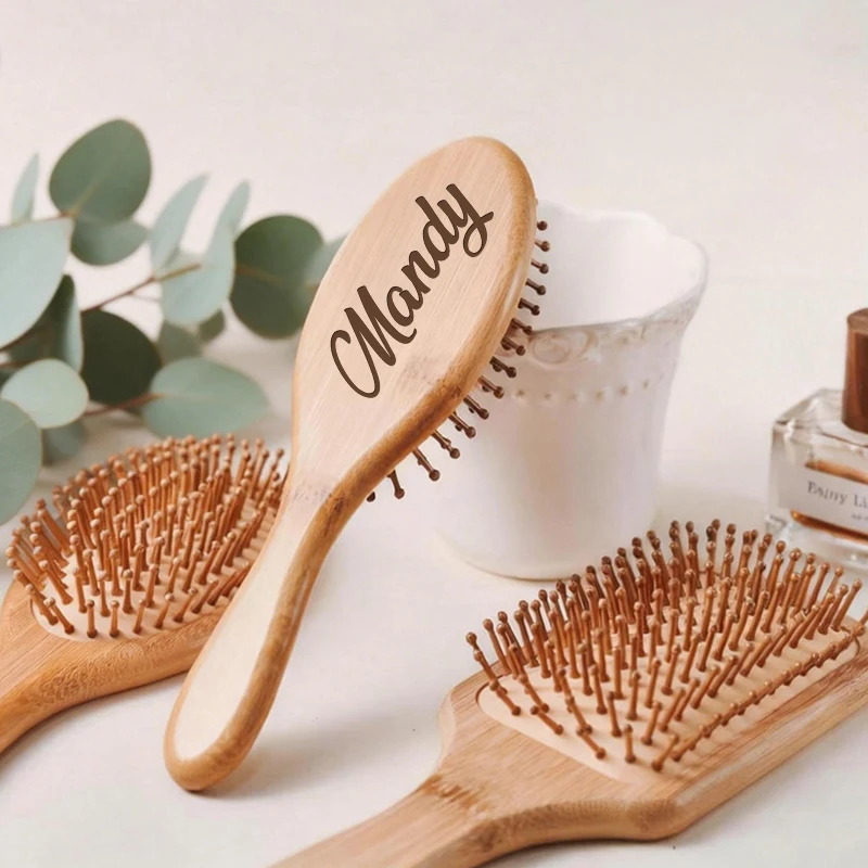 

Custom Hair Brush, Bamboo Airbag Hair Brush, Personalized Comb for Bridesmaid Gifts, Gifts for Couples, Birthday Present