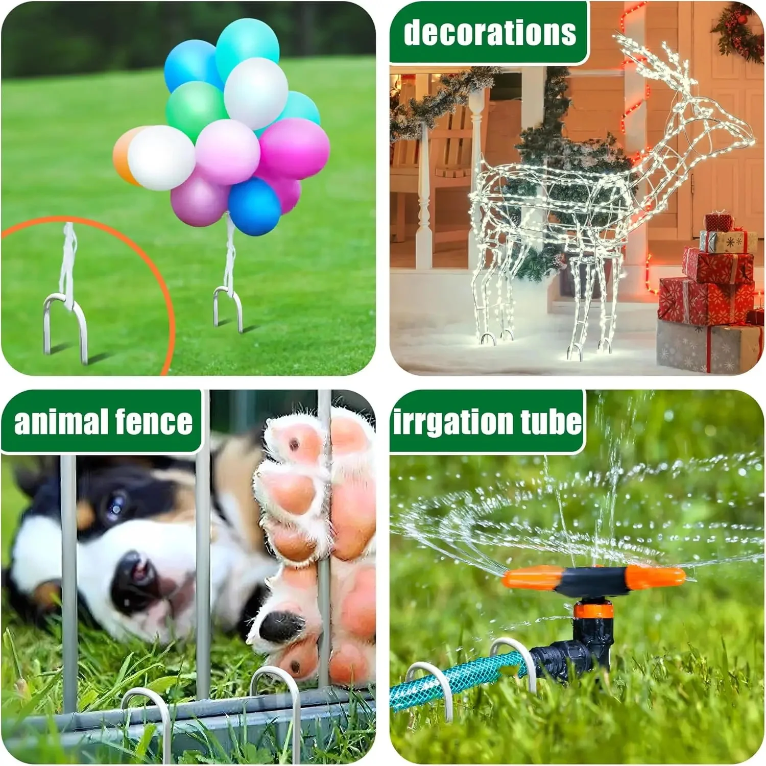 Garden Peg Silver Metal U-Shape Garden Staple Garden Ground Nail Film Fixed Pegs Gardening Fixing Tools Film Peg Landscape Spike - view 5