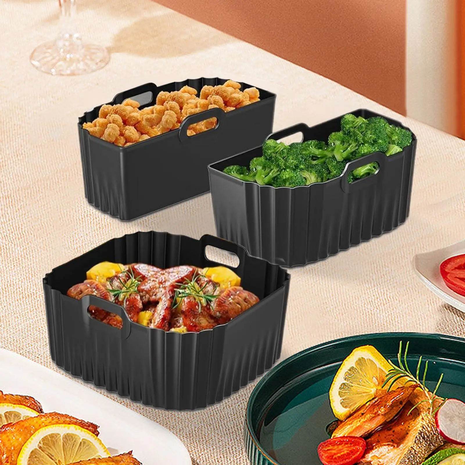 

Вкладыши для фритюрницы Многоразовые аксессуары для микроволновой печи Многоразовые силиконовые вкладыши для фритюрницы для домашнего отопления Приготовление еды в духовке Выпечка