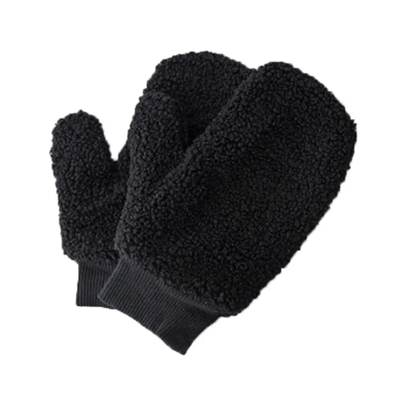 AliExpress HVATILAW Winter Lamb Wool Halter Neck Full Finger Warm Mittens Korean Female Double Layer Plush Thicken Windproof Cycling Gloves H36