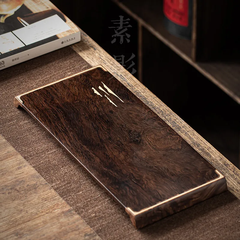 

Luxury Chinese Tea Tray Wooden Office Valet Kitchen Tableware Rectangle Long Tea Tray Living Room Bandejas Home Decorationgs