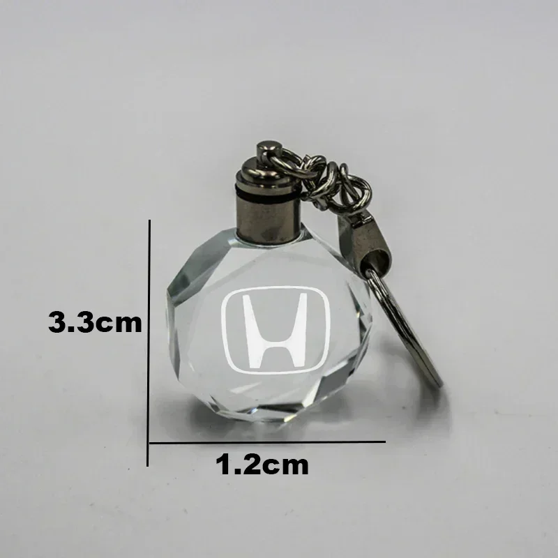 LED Light Car Logo Key Chain Pendant Keyring for Honda Accord City Civic Odyssey HRV CRV Jazz Vezel Vision Crosstour CRZ Fit