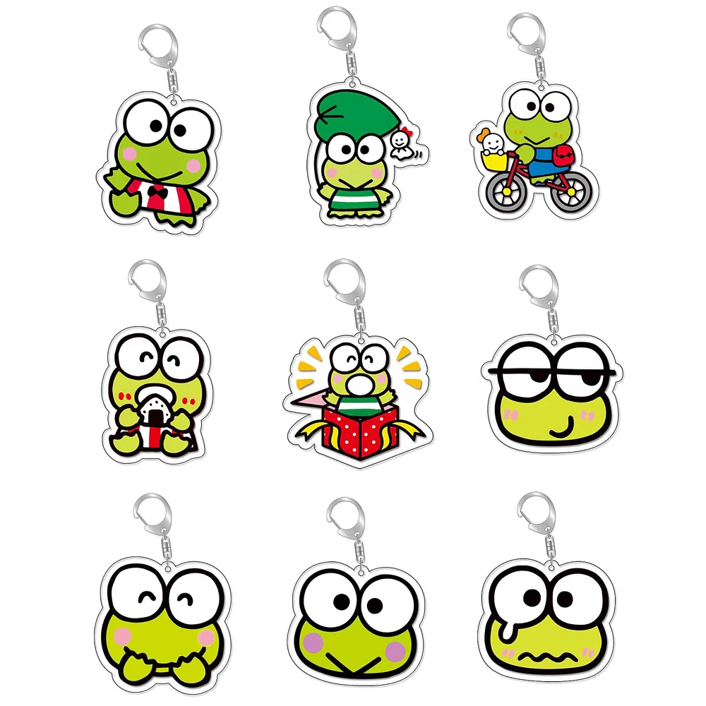 Keroppi Cute Cartoon Frog Plastic Keychain Kawaii Keyring Bag Tag Collectibles & Trendy Gift