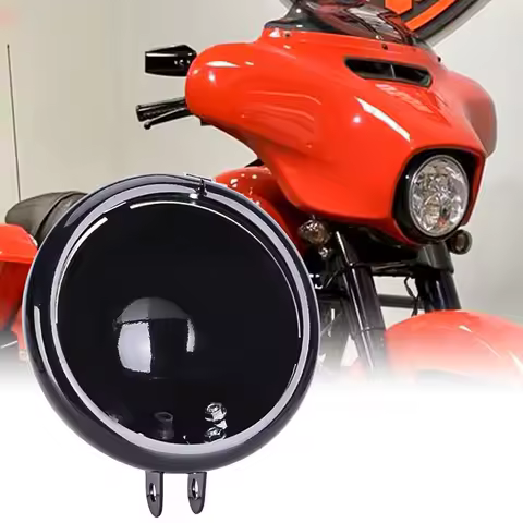 Motorcycle Black Headlight Light 5.75" 5 3/4 inch Bucket Housing Shell Trim Holder For Harley Dyna Sportster Iron XL 883