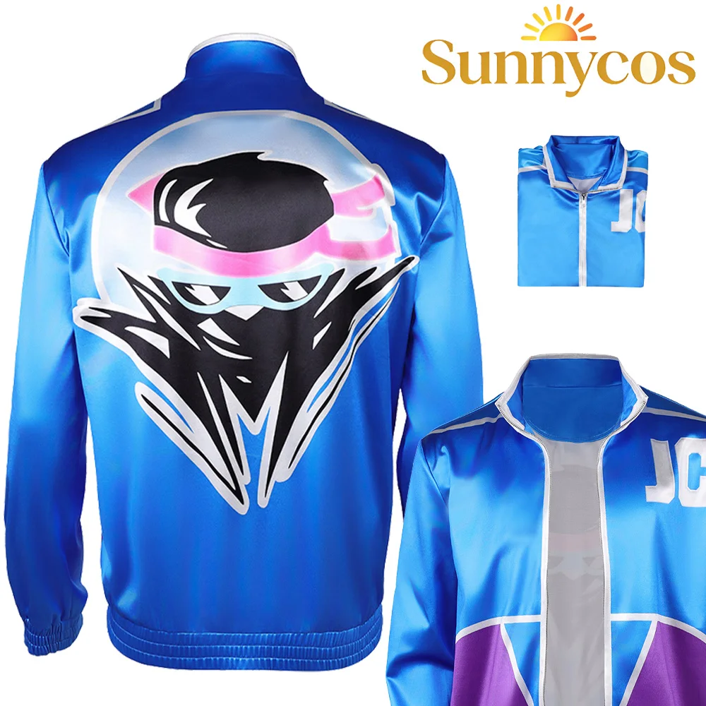 

Fantasy Johnny Cage Cosplay Coat Mortal Game Kombat 2 Roleplay Jacket Costume Blue Disfraz Outfit Halloween Carnival Male Suit