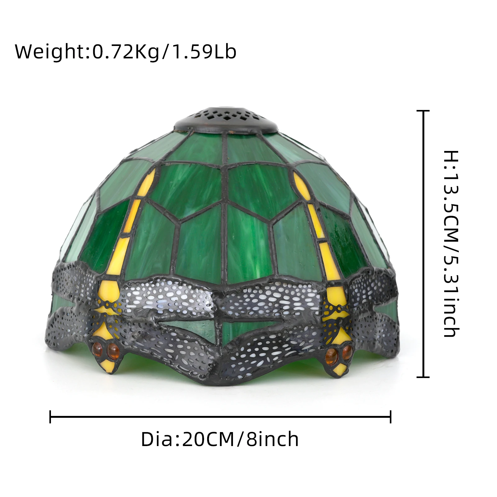 Vintage Mosaic glass lamp shade, diameter 20cm suitable for indoor ceiling lamp shade replacement, handmade art lamp shade