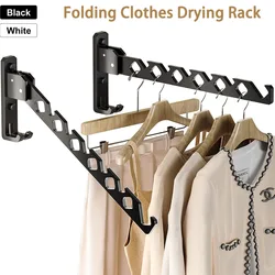Folding Clothes Drying Rack Wall Mounted Clothes Hanger 180°Adjustable Clothes Drying Hanger Aluminum Alloy Laundry Drying Rack