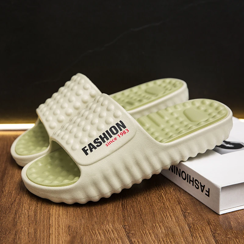 

Men's Massage Slippers Summer Bathroom Sandals Women Indoor Non-slip Soft Bottom Solid Colour Casual Shoes Sandalias Planas