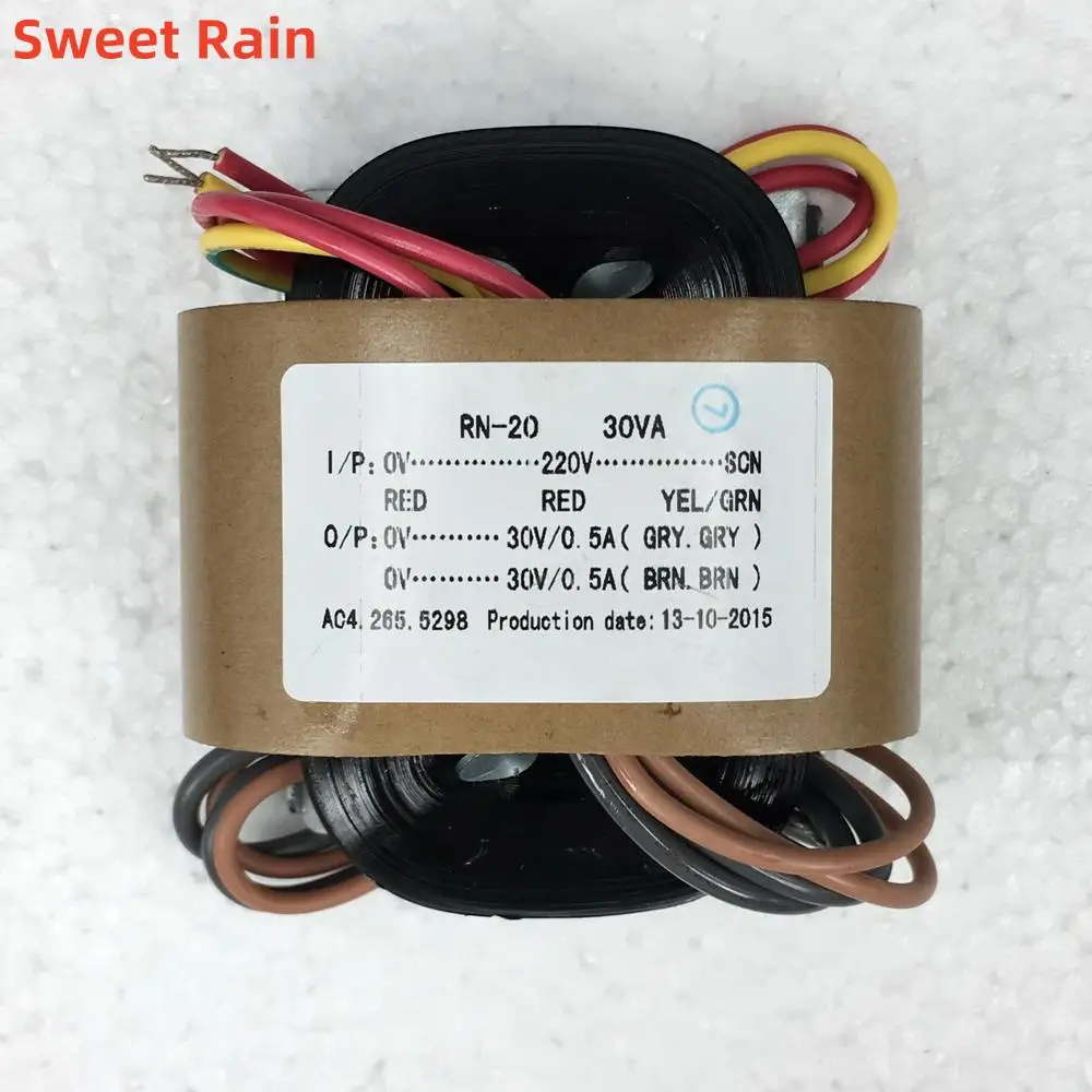 R-type power transformer 30W 30V+30V double 30V R cattle audio transformer copper wire R-Core transformateur audio double 30V