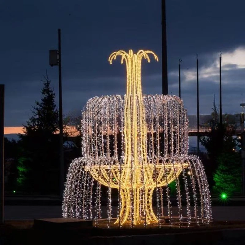 

2025 Christmas Lights Fountain Modeling Lights Outdoor Shopping Mall Square Christmas Atmosphere Decoration Lights Scene Layout