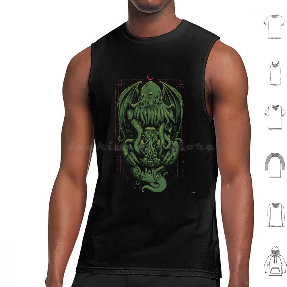 Camisetas sin mangas con estampado de The Great Old One de algodón Cthulhu Call Of Cthulho Fantasy Horror Monster