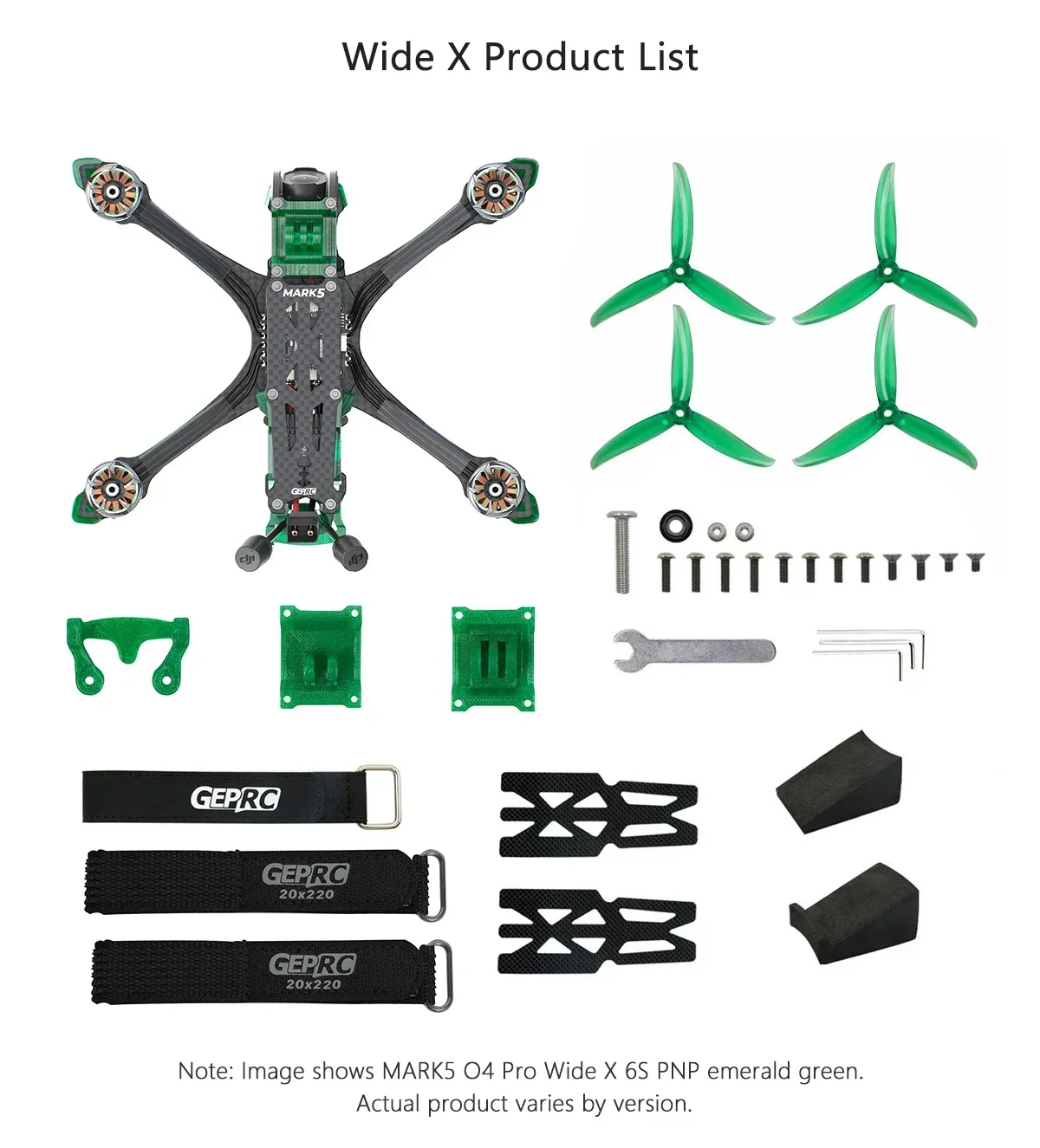 GEPRC MARK5 O4 Pro 5inch Freestyle Quadcopter FPV Drone (Wide X / DC) - F722 50A O4 Air Unit Pro 2107.5 1960KV 6S LiPo