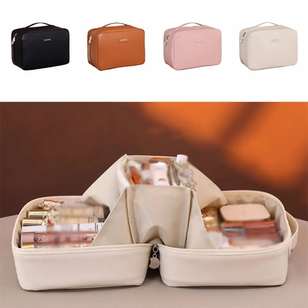 

Portable Women's Makeup Bag Large Capacity Waterproof Cosmetic Storage Bag Convenient Dual Zipper Toiletry Storage Case