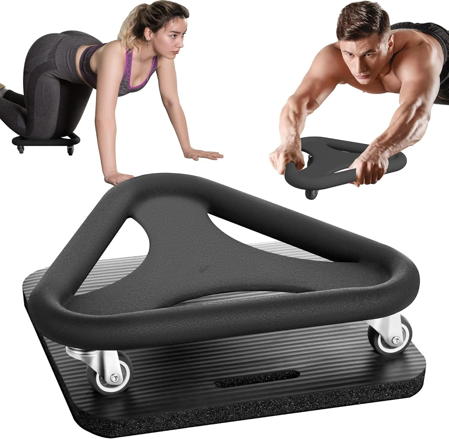 Tablero de rueda Abdominal, entrenador de posavasos central, rueda de rodillo Ab, tablero de equipo de entrenamiento Ab con alfombrilla para rodilla para abdominales
