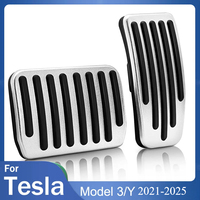 For Tesla Model 3 Model Y Foot Pedal Pads Covers For Model 3 Y 2021-2025 Accessories Aluminum Alloy Accelerator Brake Pedal