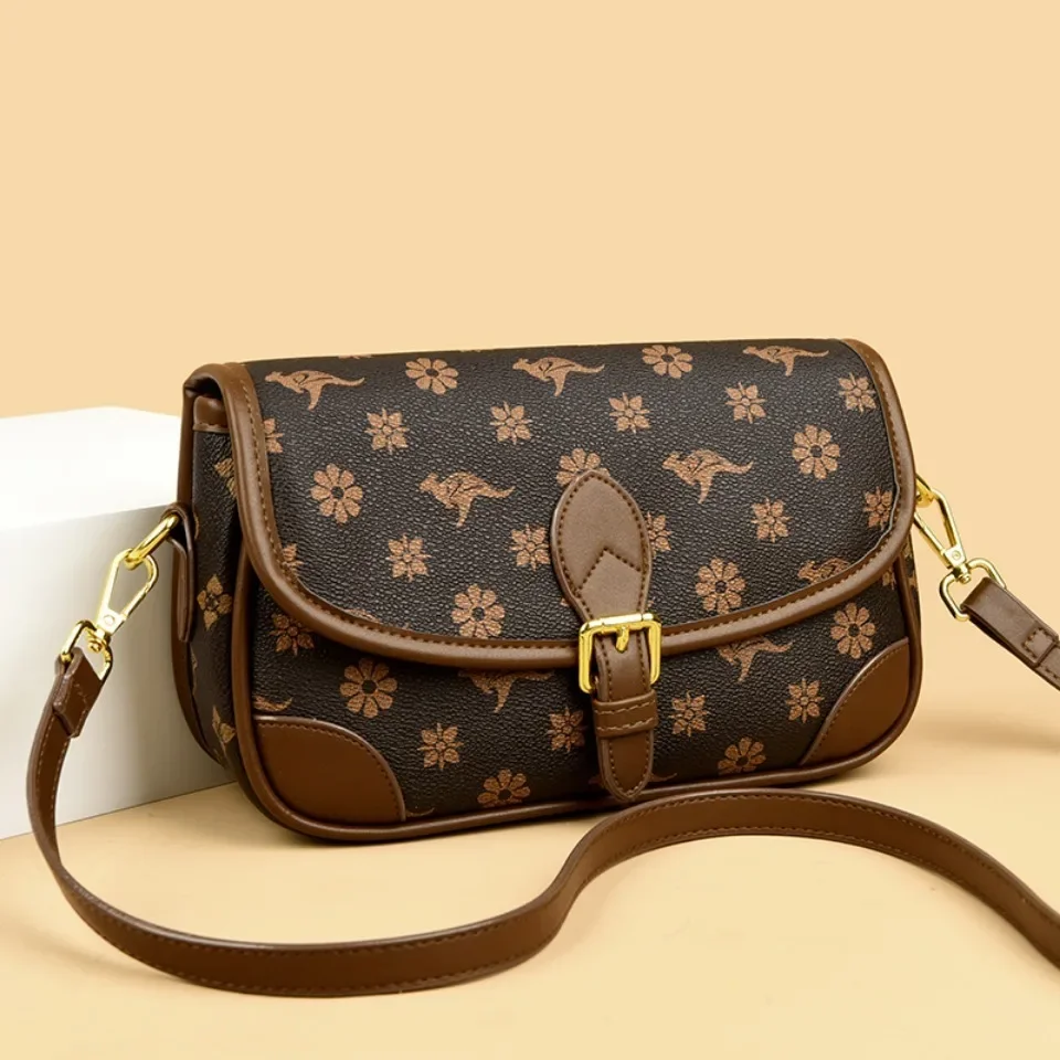 

New Vintage Luxury Floral Women's Crossbody Bag Lightweight Underarm Mail Carrier Single Shoulder Diagonal Bag and Handbags