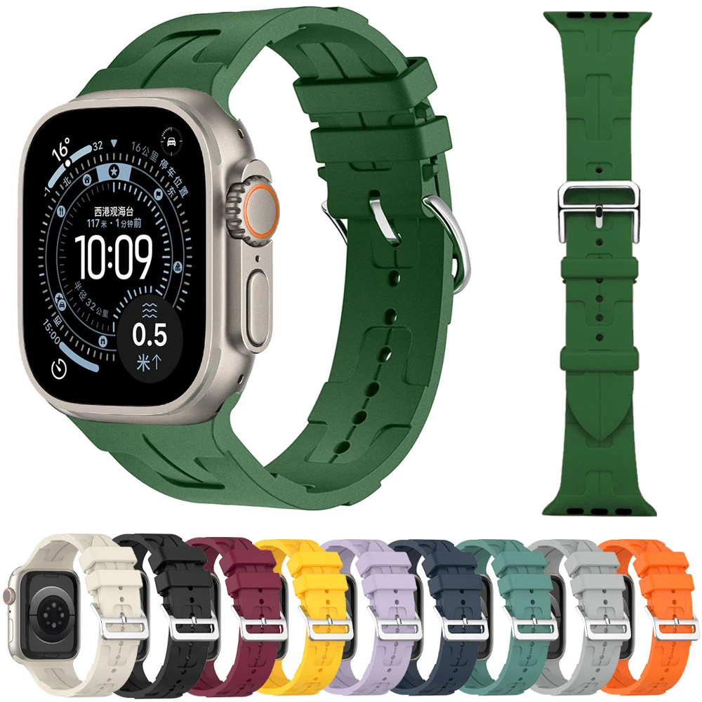 Silikonarmband für Apple Watch Band 49 mm 46 mm 45 mm 44 mm 42 mm 41 40 mm Armband Correa iWatch Ultra Serie 11 10 9 8 7 6 5 SE Gürtel