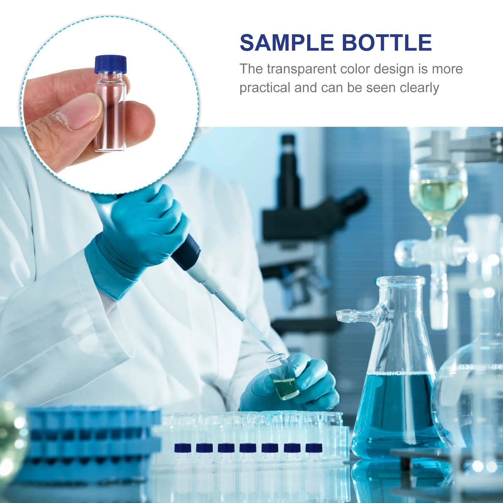 100Pcs 1.5ml 2Ml Evaporation Proof Sample Vials with Screw Caps Writing Patch for Science Pharmacy Cosmetics