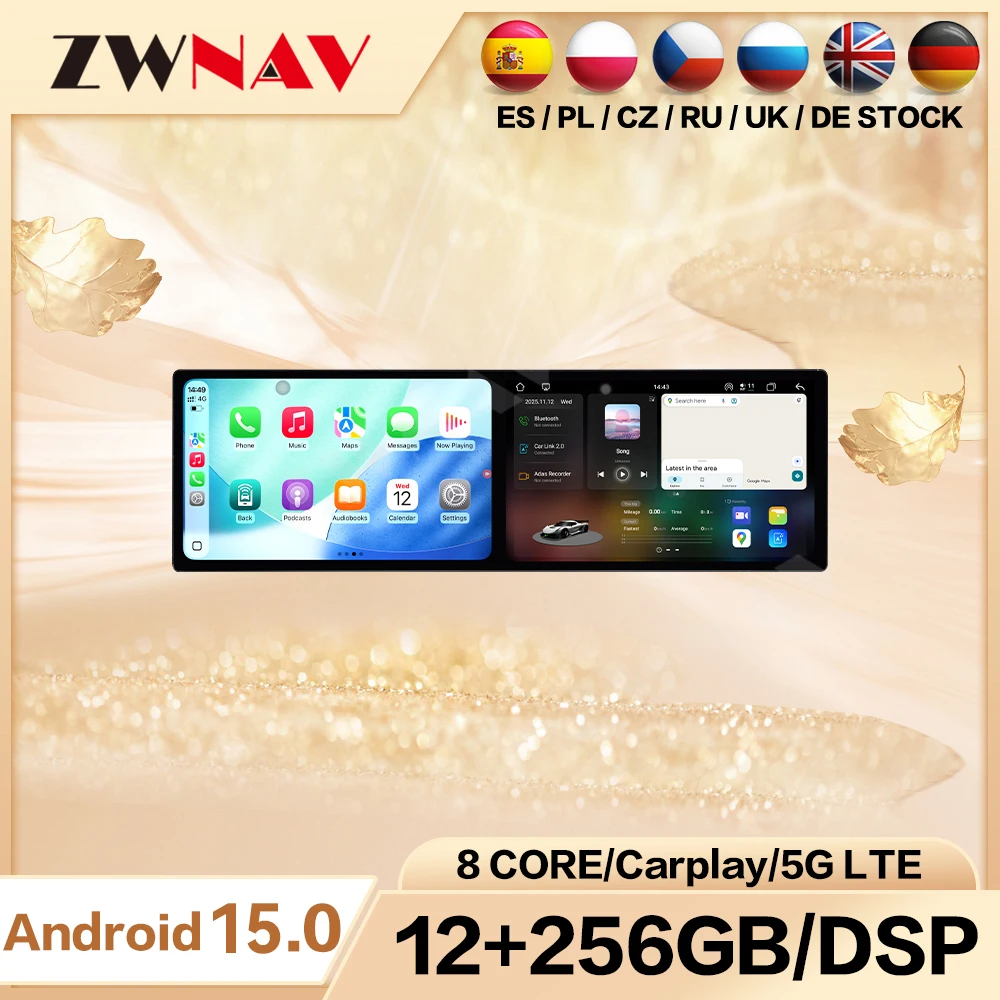 Dual Screen 9.1 inch Car GPS Android 15 Navigation For Mercedes Benz C W204 2008-2010 NTG4.0 Multimedia Player Car Radio Heat